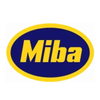 Miba Logo: Ovales Logo mit „Miba“ in gelber Schrift auf dunkelblauem Hintergrund. erecruiter, Bewerbermanagement