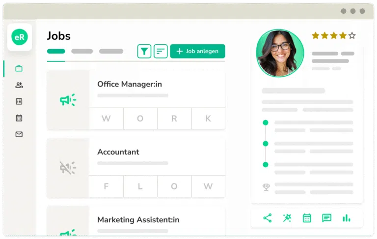 eRecruiter Recruiting-Software: Jobübersicht mit Filtern. ICR Recruiting Benchmark 2025. - eRecruiter