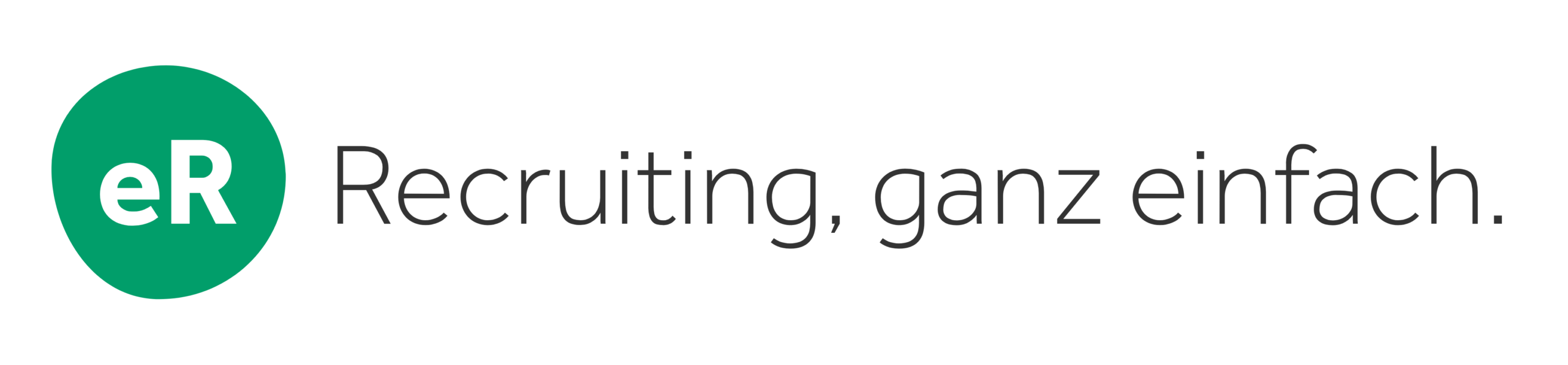 eRecruiter Slogan mit "eR - Recruiting, ganz einfach."
