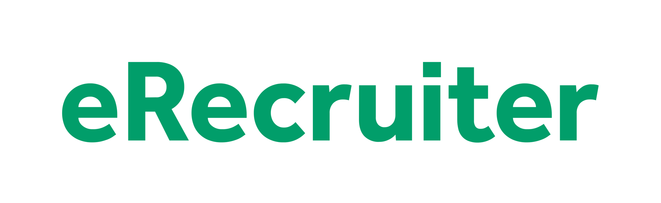 Ausgeschriebenes Logo von eRecruiter in Grün